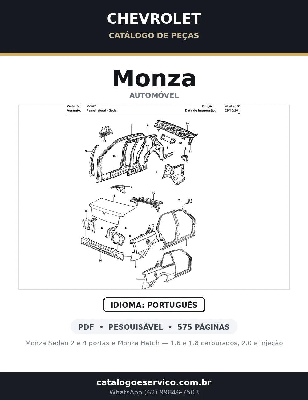 Catálogo de Peças Chevrolet Monza 1982-1996 — capa