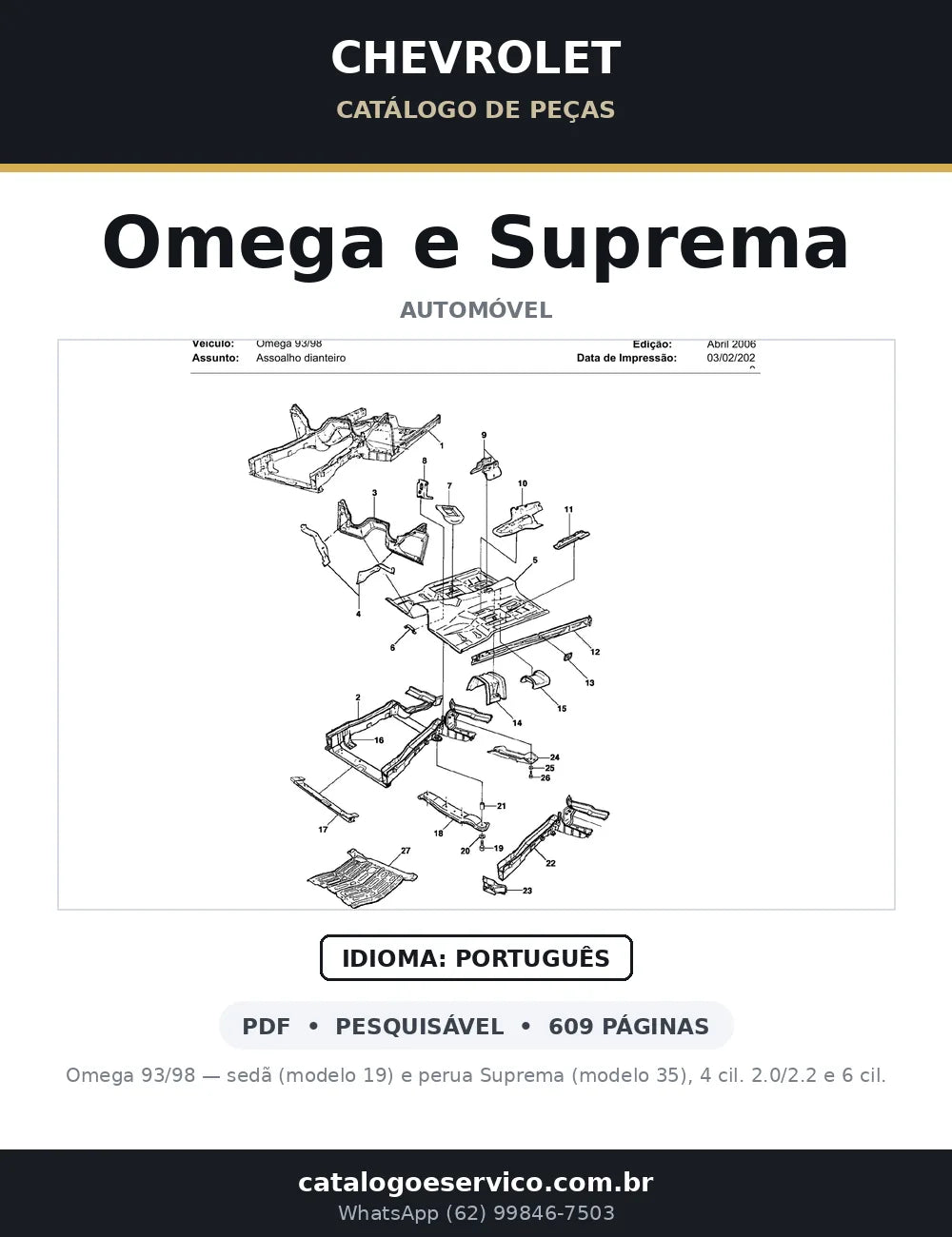 Catálogo de Peças Chevrolet Omega e Suprema 1992-1998 — capa