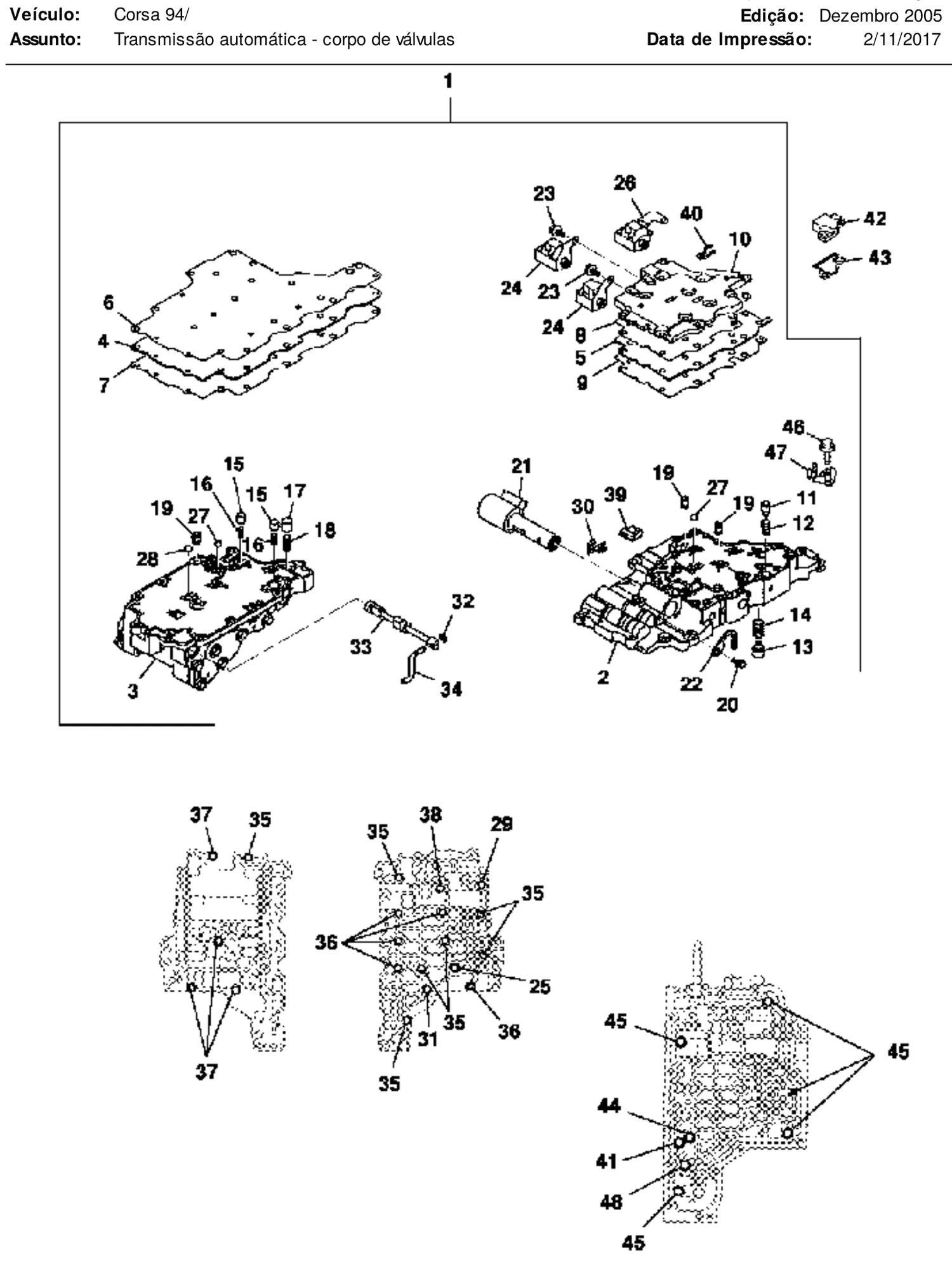 Catálogo de Peças Chevrolet Pick-up Corsa 1995-2003 (linha Corsa completa) — vista explodida 3 (pág. 271 do PDF)