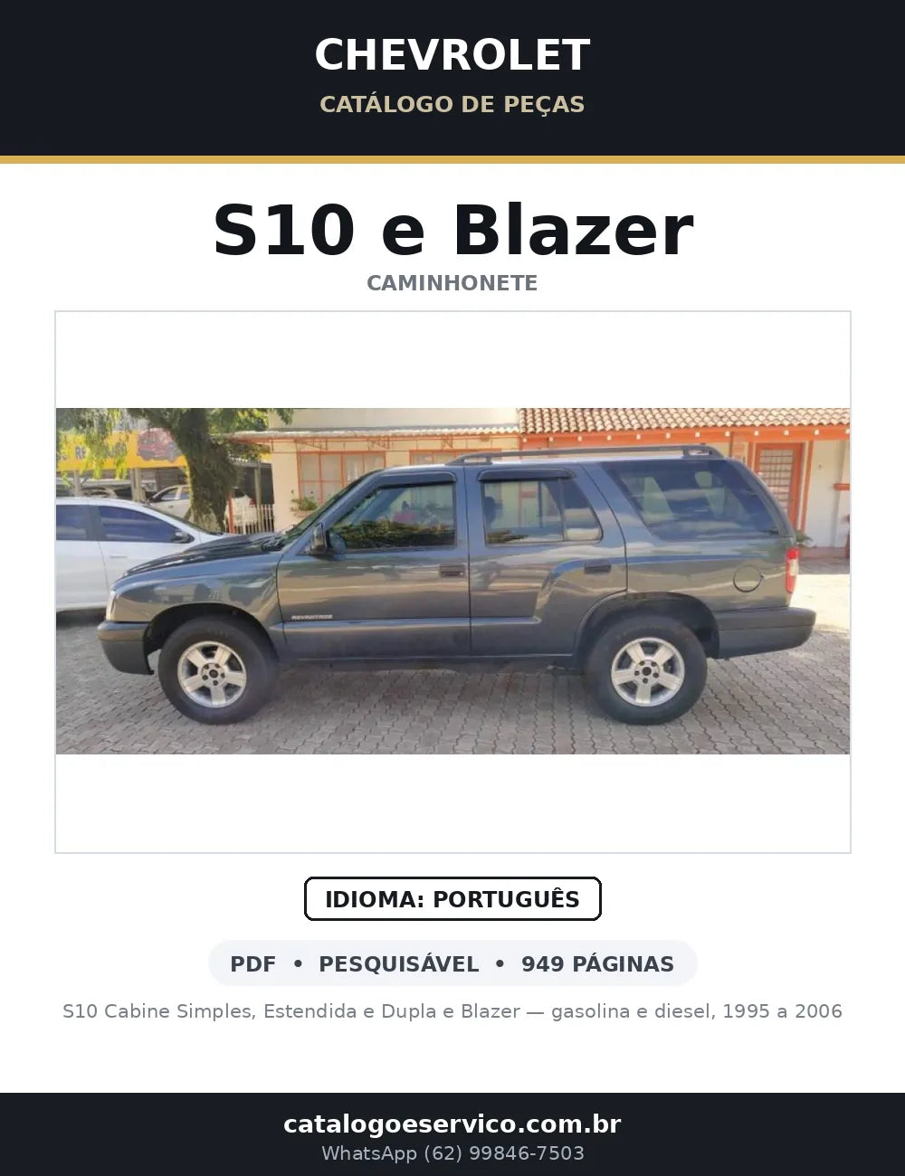 Catálogo de Peças Chevrolet S10 e Blazer 1995-2006 (gasolina e diesel) — capa