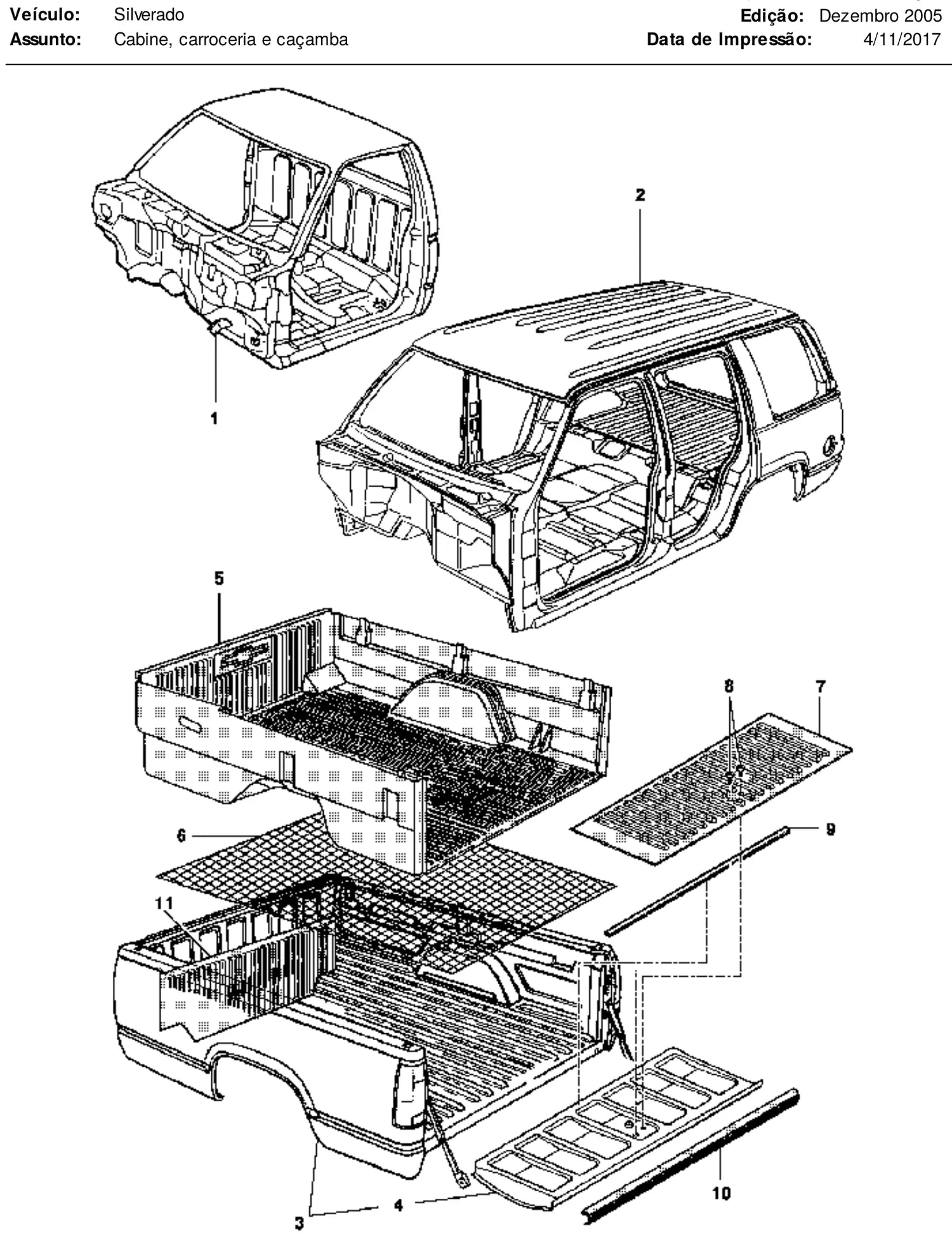 Catálogo de Peças Chevrolet Silverado, GrandBlazer e GMC 6.100/6.150 (1997-2001) — vista explodida 2 (pág. 298 do PDF)