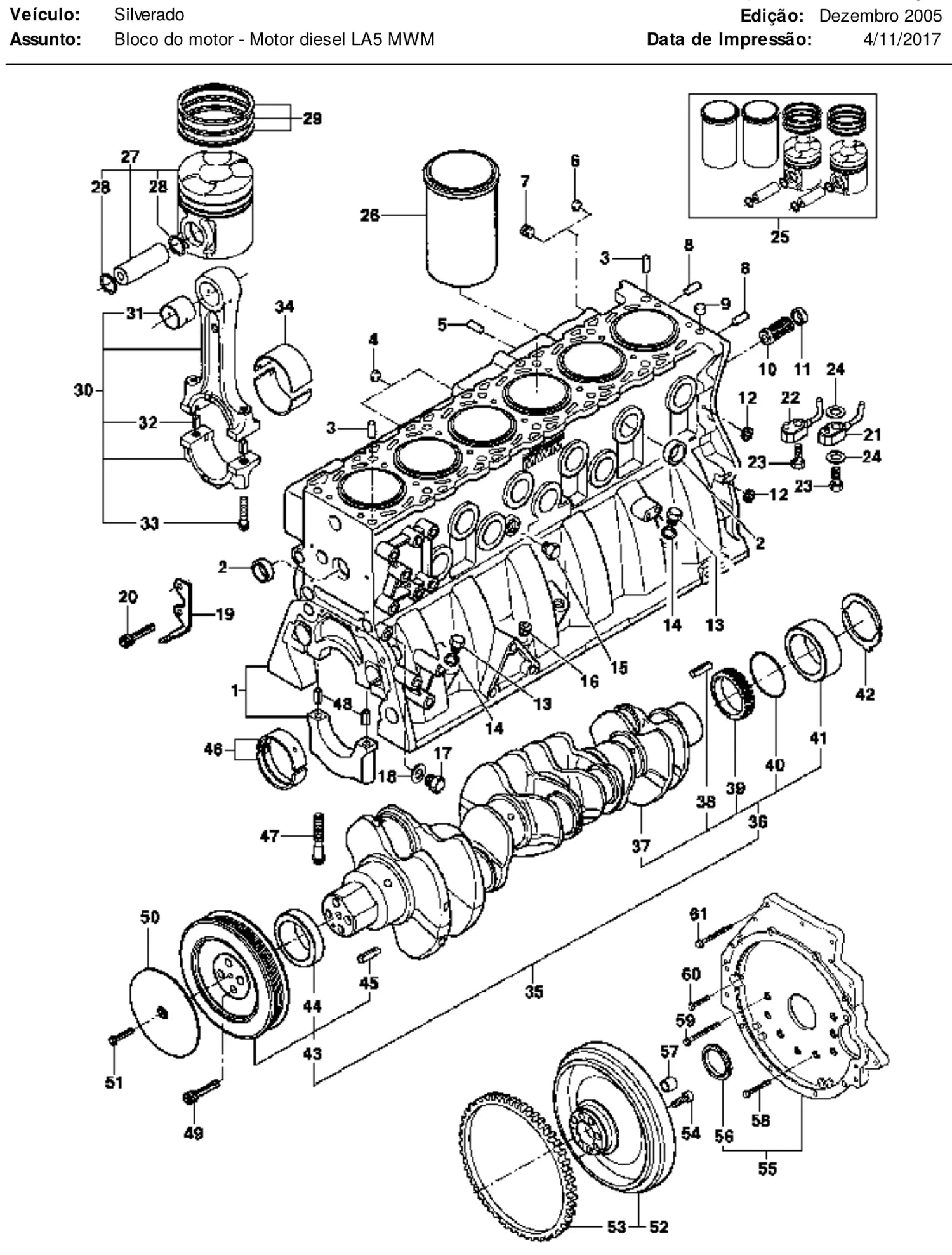 Catálogo de Peças Chevrolet Silverado, GrandBlazer e GMC 6.100/6.150 (1997-2001) — vista explodida 3 (pág. 12 do PDF)