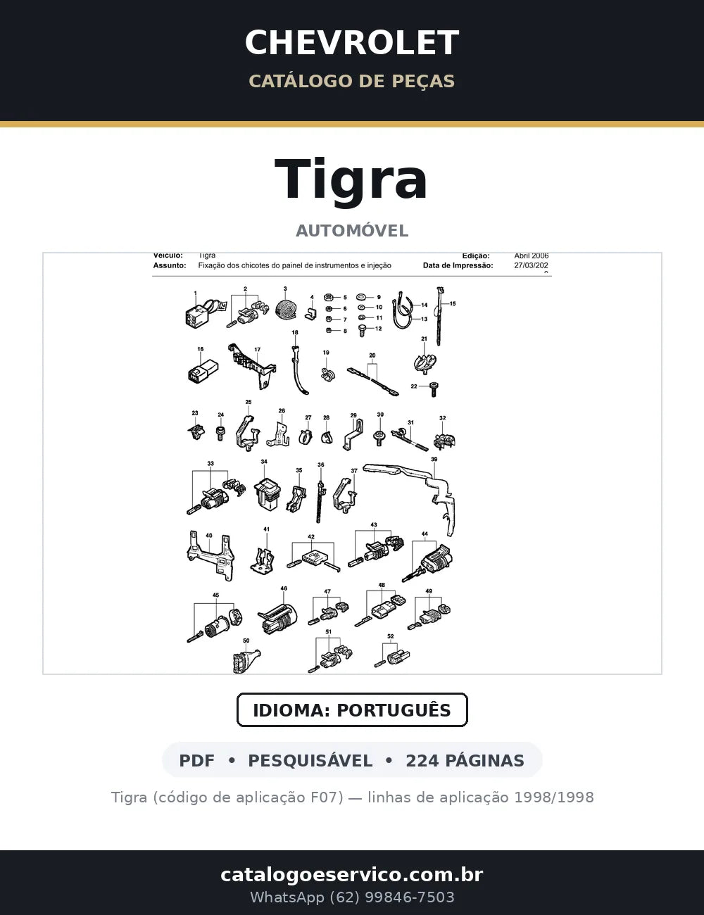 Catálogo de Peças Chevrolet Tigra 1998-2000 — capa