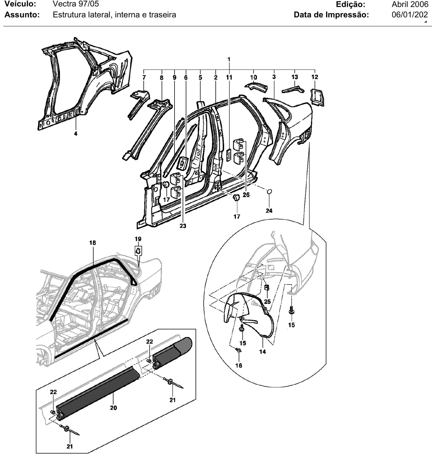 Catálogo de Peças Chevrolet Vectra 2.0 e 2.2 1997-2005 — vista explodida 3 (pág. 200 do PDF)