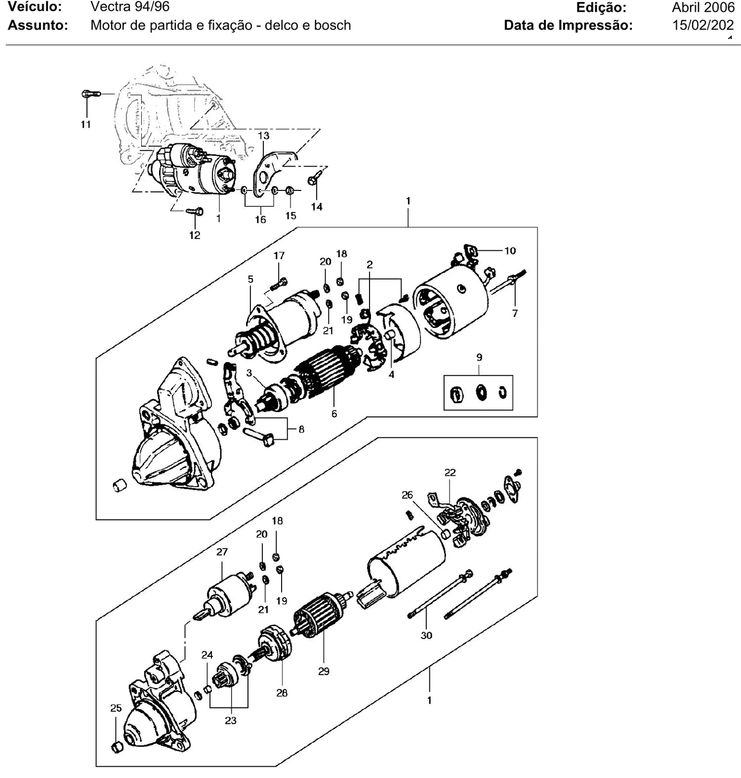 Catálogo de Peças Chevrolet Vectra CD, GLS e GSi 1994-1996 — vista explodida 3 (pág. 32 do PDF)