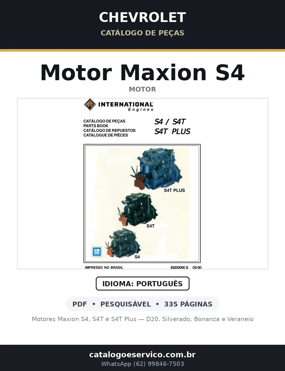 Catálogo de Peças Motor Maxion S4, S4T e S4T Plus — capa