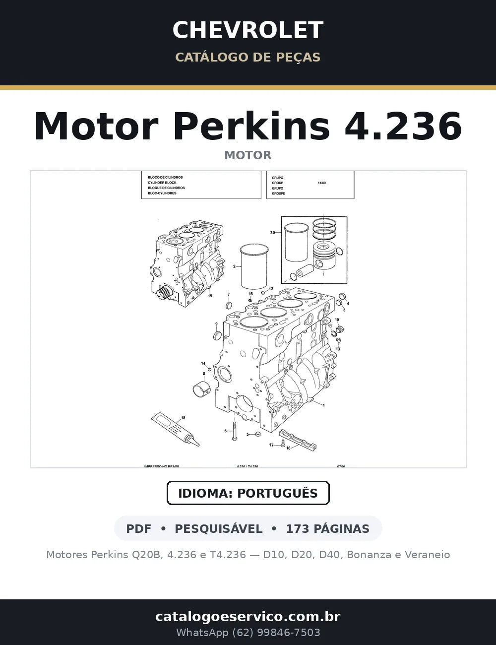 Catálogo de Peças Motor Perkins Q20B / 4.236 / T4.236 — capa