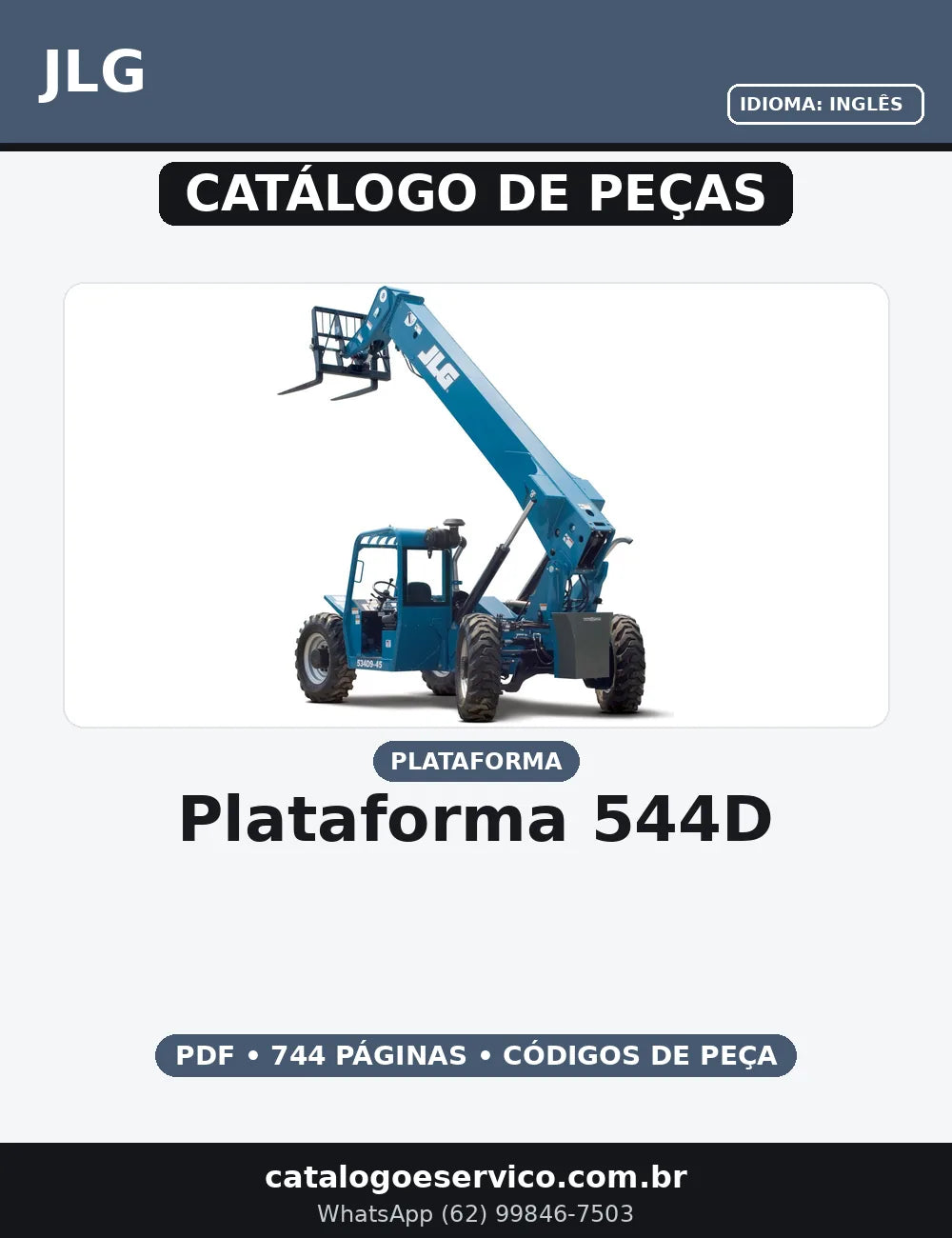 CATALOGO PEÇAS  PLATAFORMA 544D  JLG — capa do catálogo de peças
