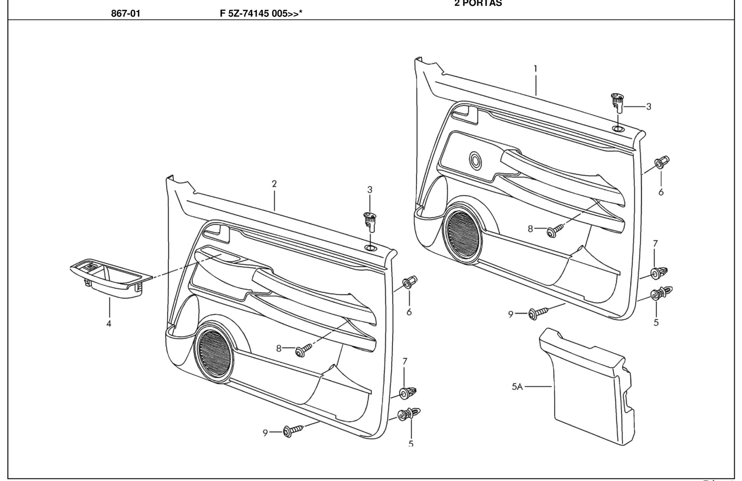 Catálogo de Peças Volkswagen Fox 1.0 e 1.6 (2003-2009) — vista explodida 2 (pág. 742 do PDF)