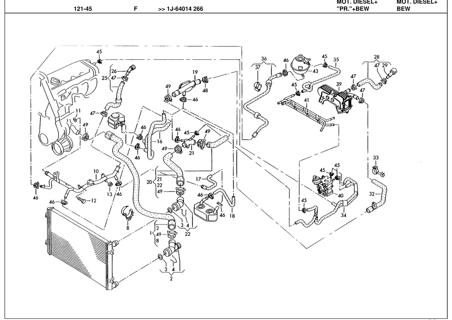 Catálogo de Peças Volkswagen Golf Mk4 1.6, 2.0 e 2.8 (2002-2006) — vista explodida 1 (pág. 209 do PDF)