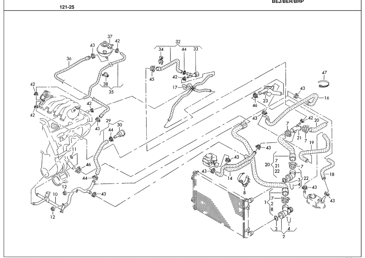 Catálogo de Peças Volkswagen Golf Mk4 1.6, 2.0 e 2.8 (2002-2006) — vista explodida 3 (pág. 172 do PDF)
