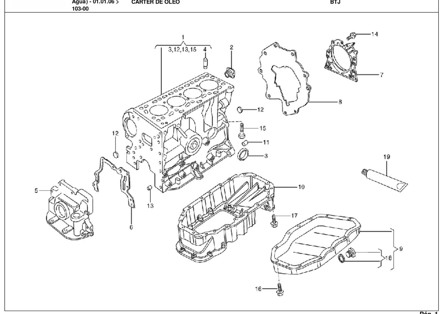 Catálogo de Peças Volkswagen Kombi 1.4 Flex (2006-2010) — vista explodida 2 (pág. 4 do PDF)