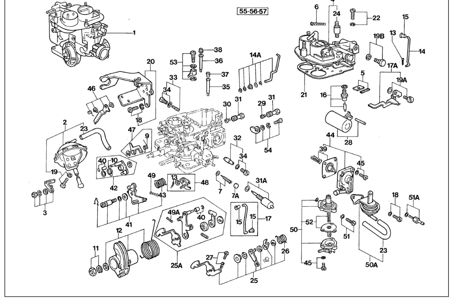 Catálogo de Peças Volkswagen Parati e Voyage quadrados (1982-1995) — vista explodida 2 (pág. 189 do PDF)
