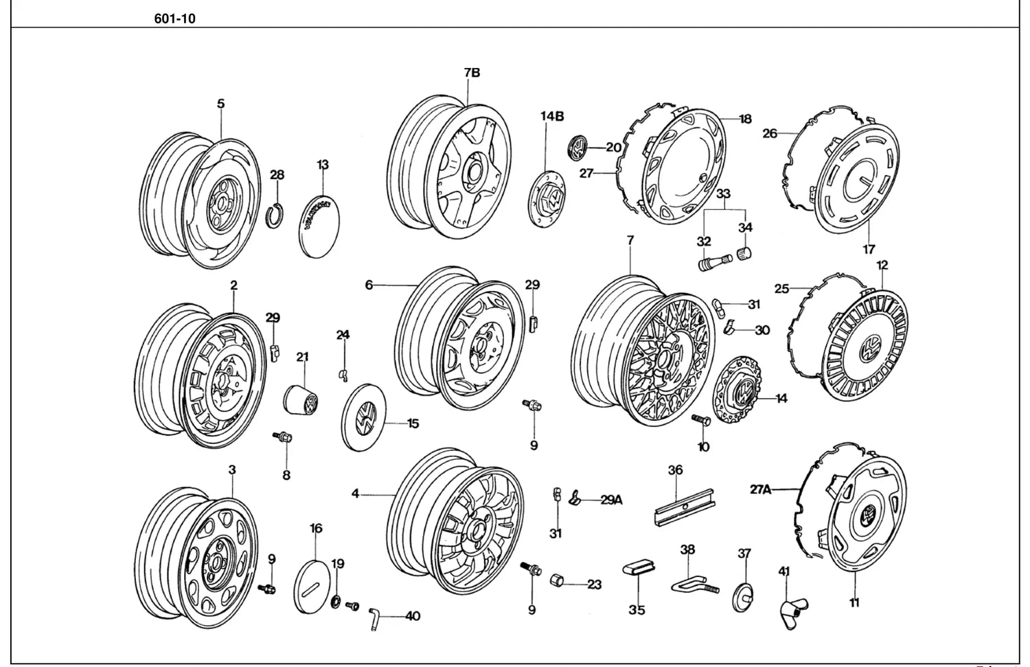 Catálogo de Peças Volkswagen Saveiro quadrada (1982-1997) — vista explodida 1 (pág. 849 do PDF)