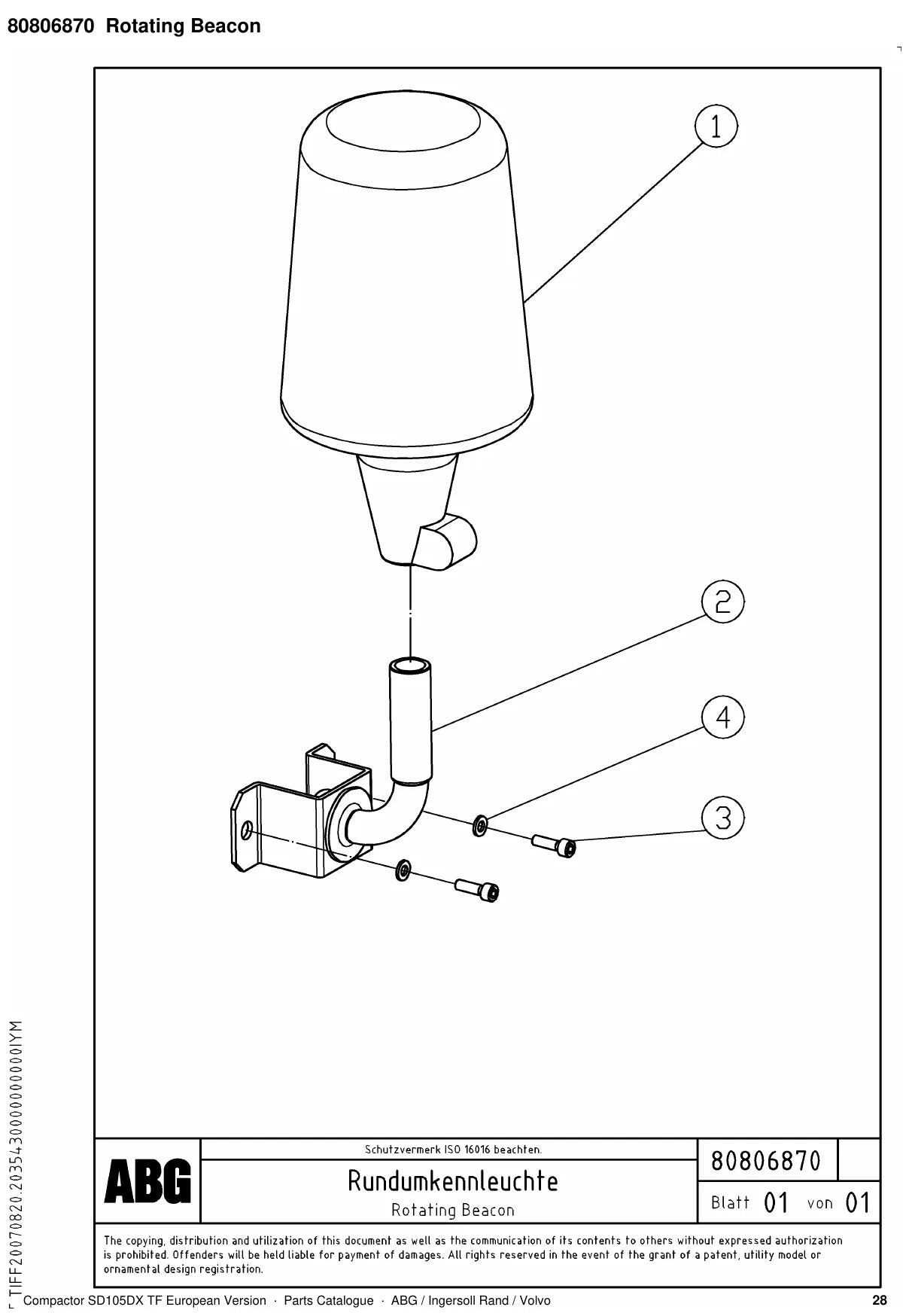 Ingersoll Rand SD-105DX TF — vista explodida 1