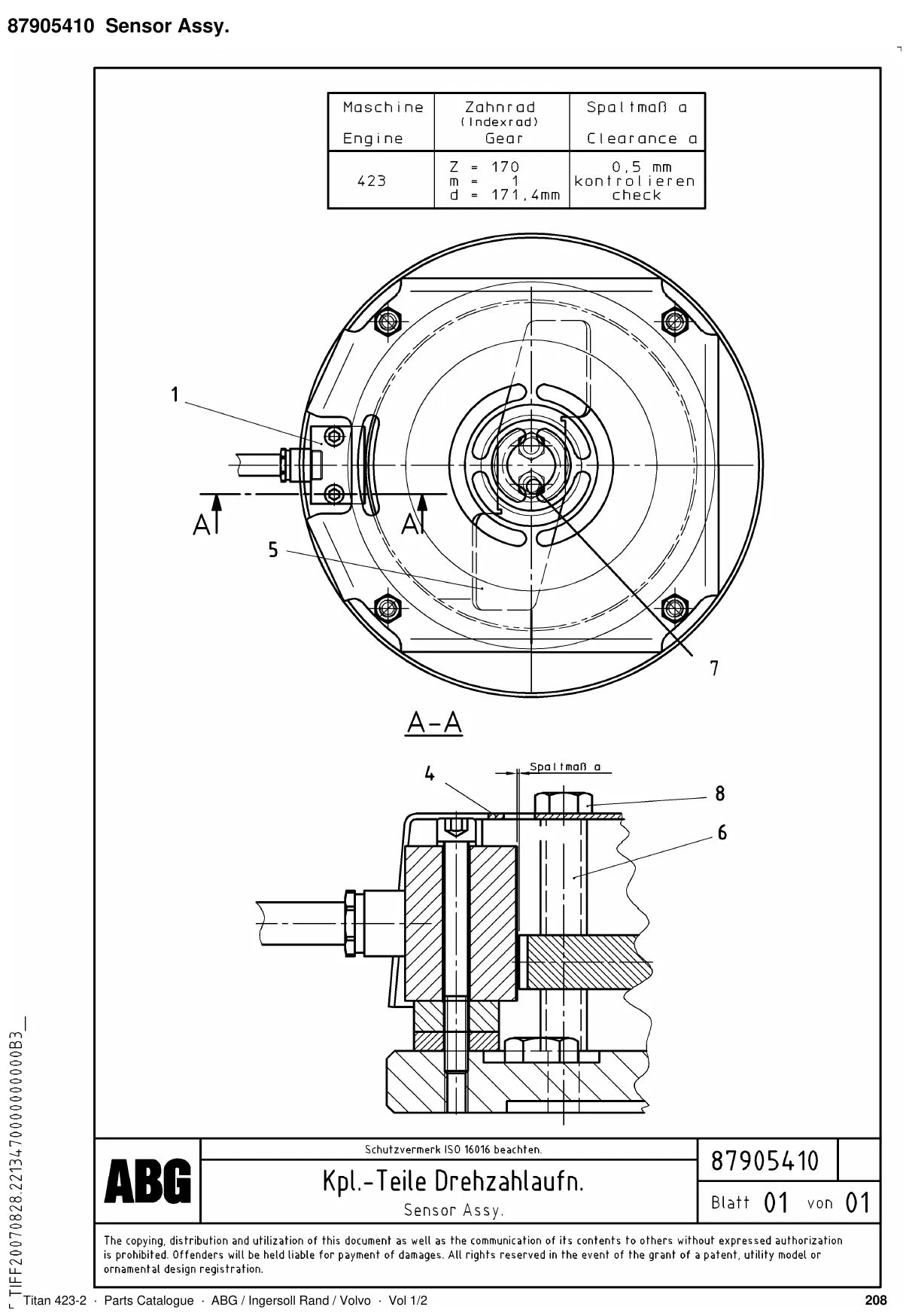 ABG Titan 423-2 Ingersoll Rand — vista explodida 2