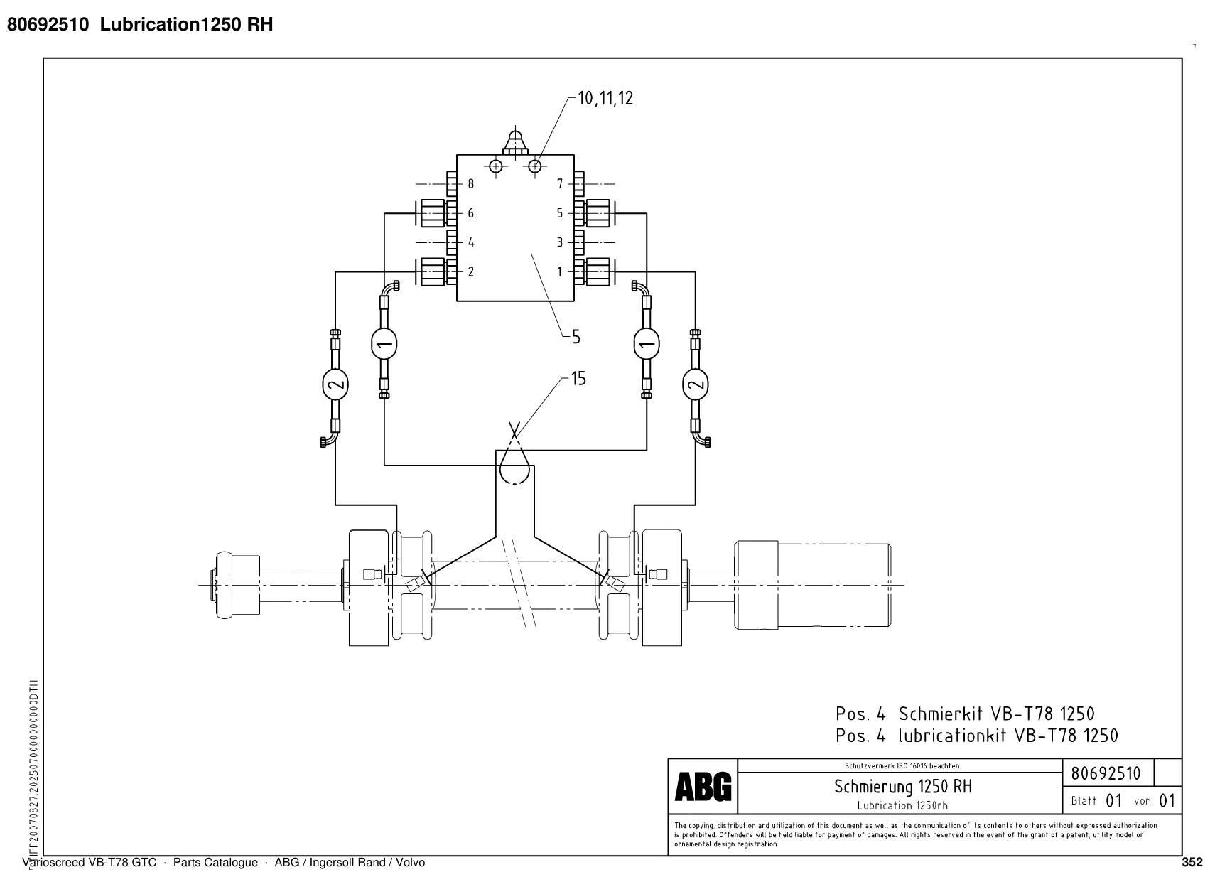 ABG Varioscreed VB-T78 GTC Ingersoll Rand — vista explodida 4