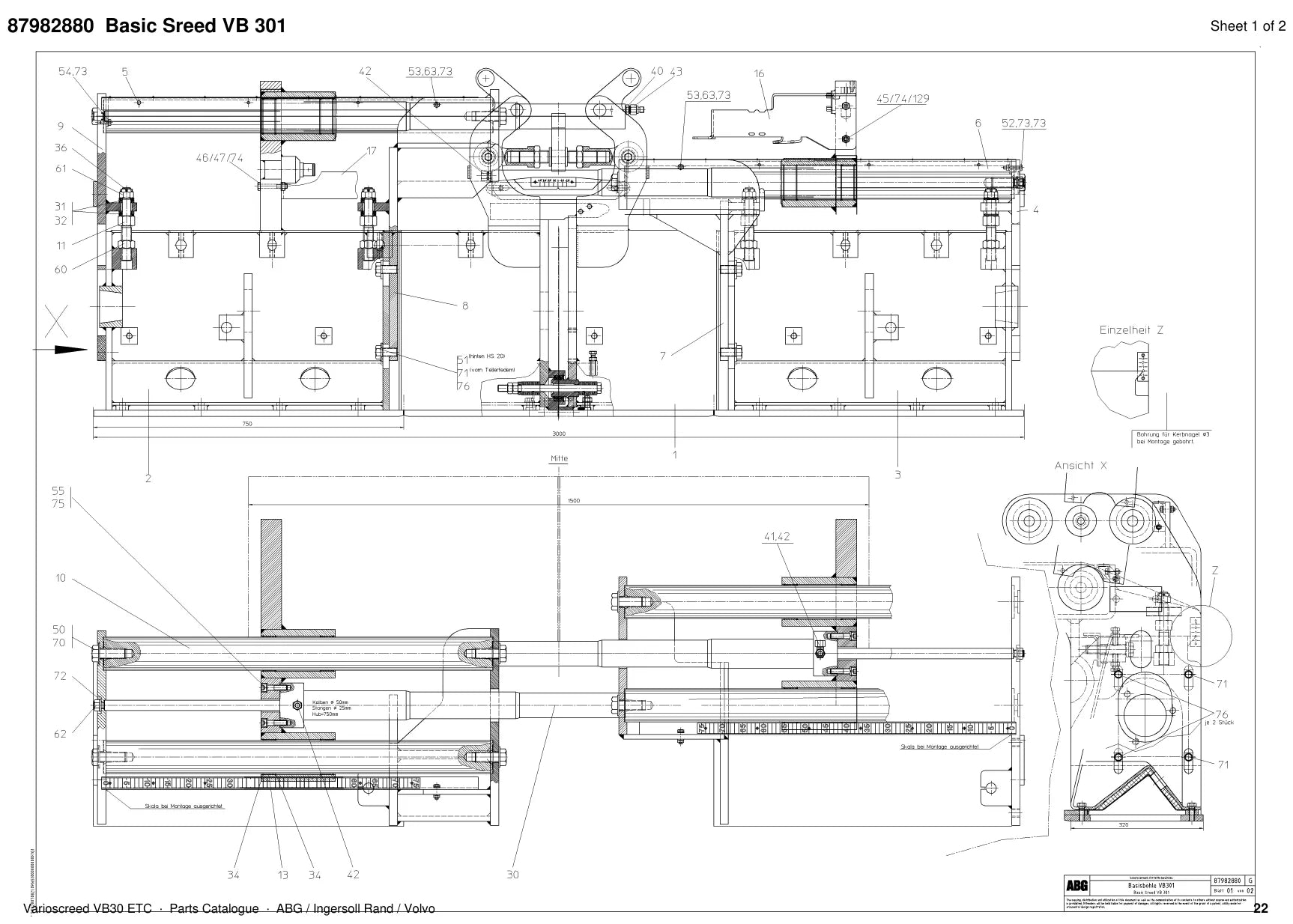 ABG Varioscreed VB30 ETC Ingersoll Rand — vista explodida 1