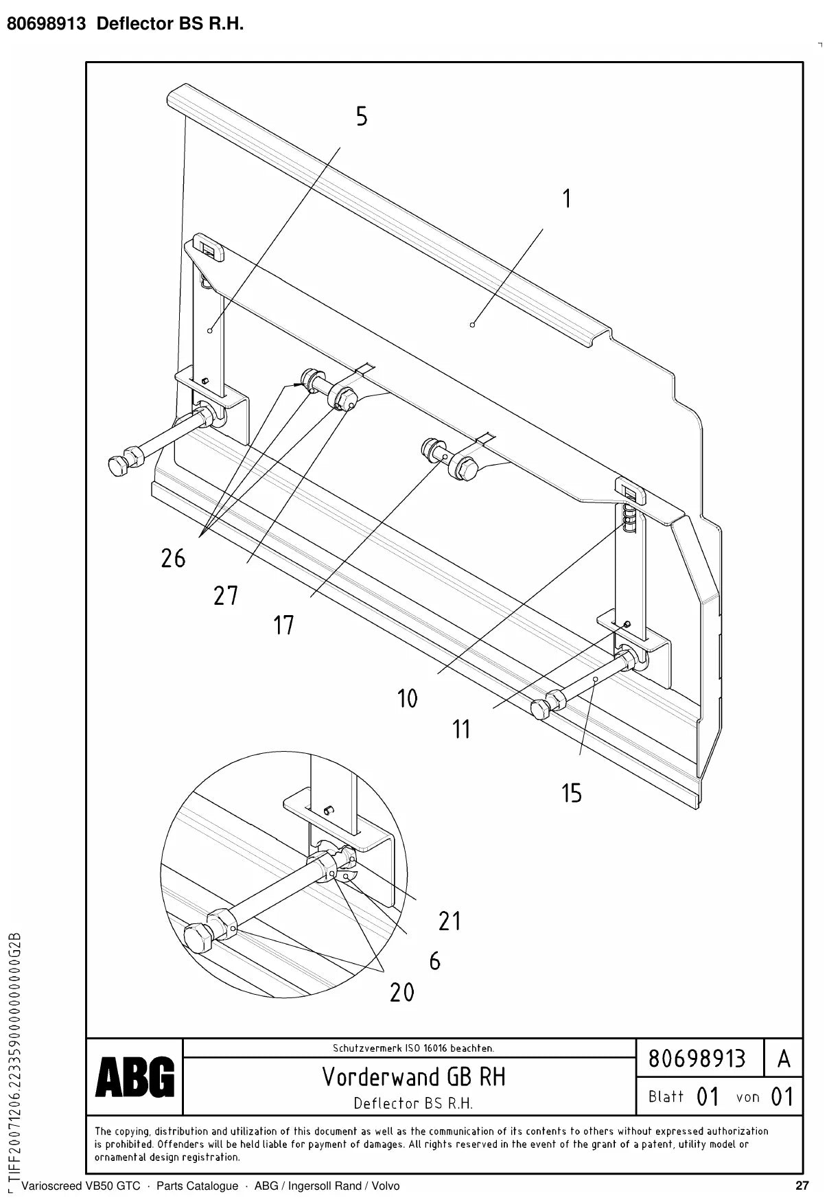 ABG Varioscreed VB50 GTC Ingersoll Rand — vista explodida 1