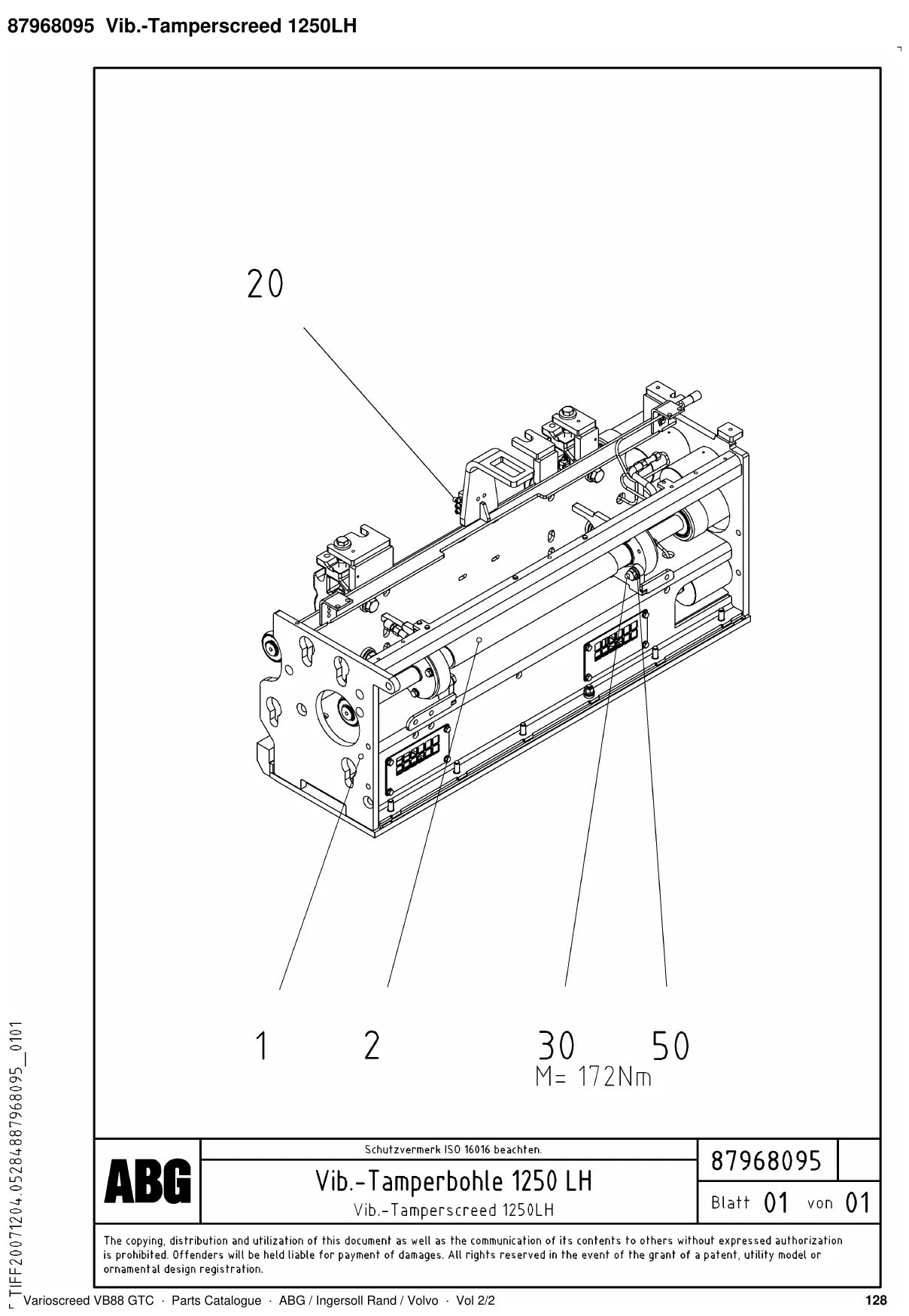 ABG Varioscreed VB88 GTC Ingersoll Rand — vista explodida 3