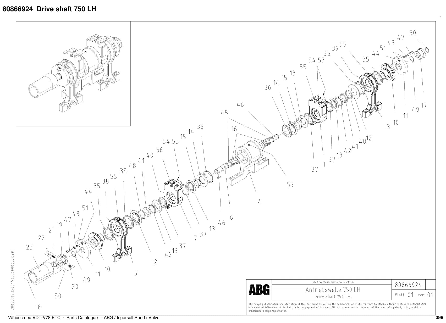 ABG Varioscreed VDT-V78 ETC Ingersoll Rand — vista explodida 3