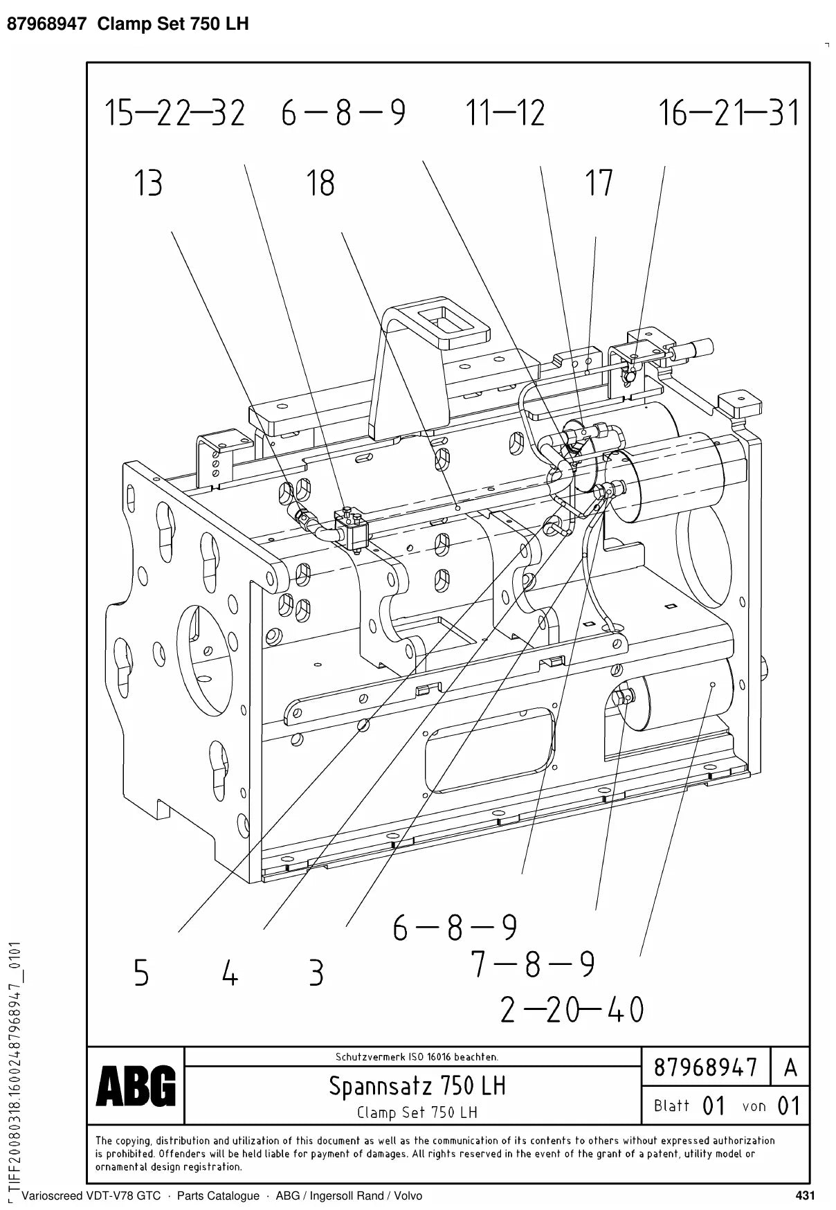 ABG Varioscreed VDT-V78 GTC Ingersoll Rand — vista explodida 3