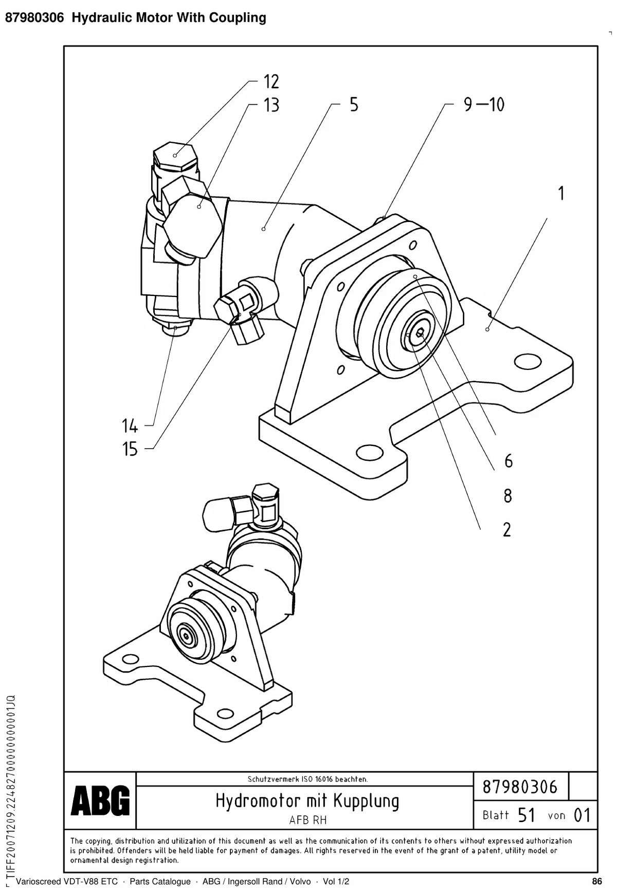 ABG Varioscreed VDT-V88 ETC Ingersoll Rand — vista explodida 1