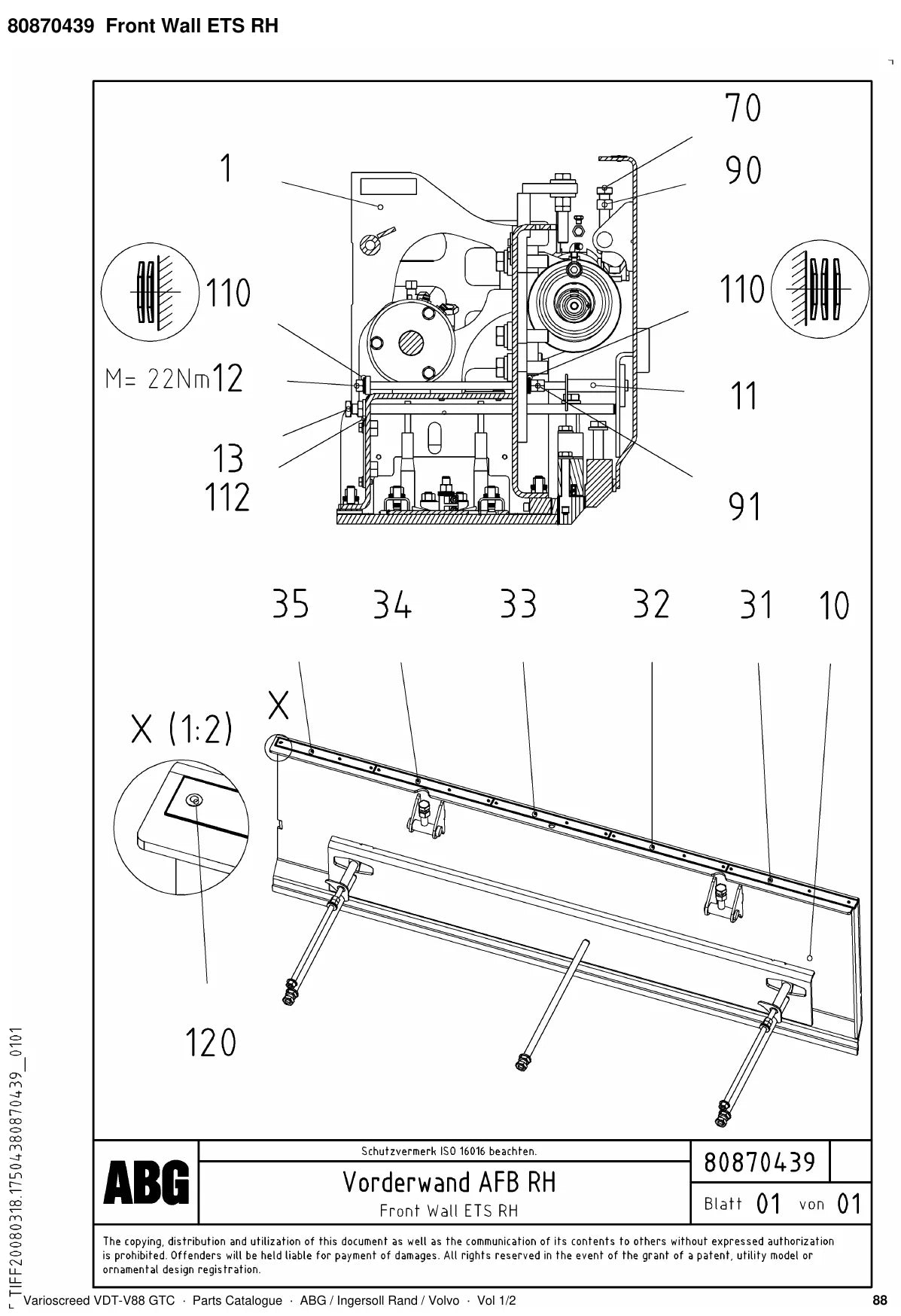 ABG Varioscreed VDT-V88 GTC Ingersoll Rand — vista explodida 1