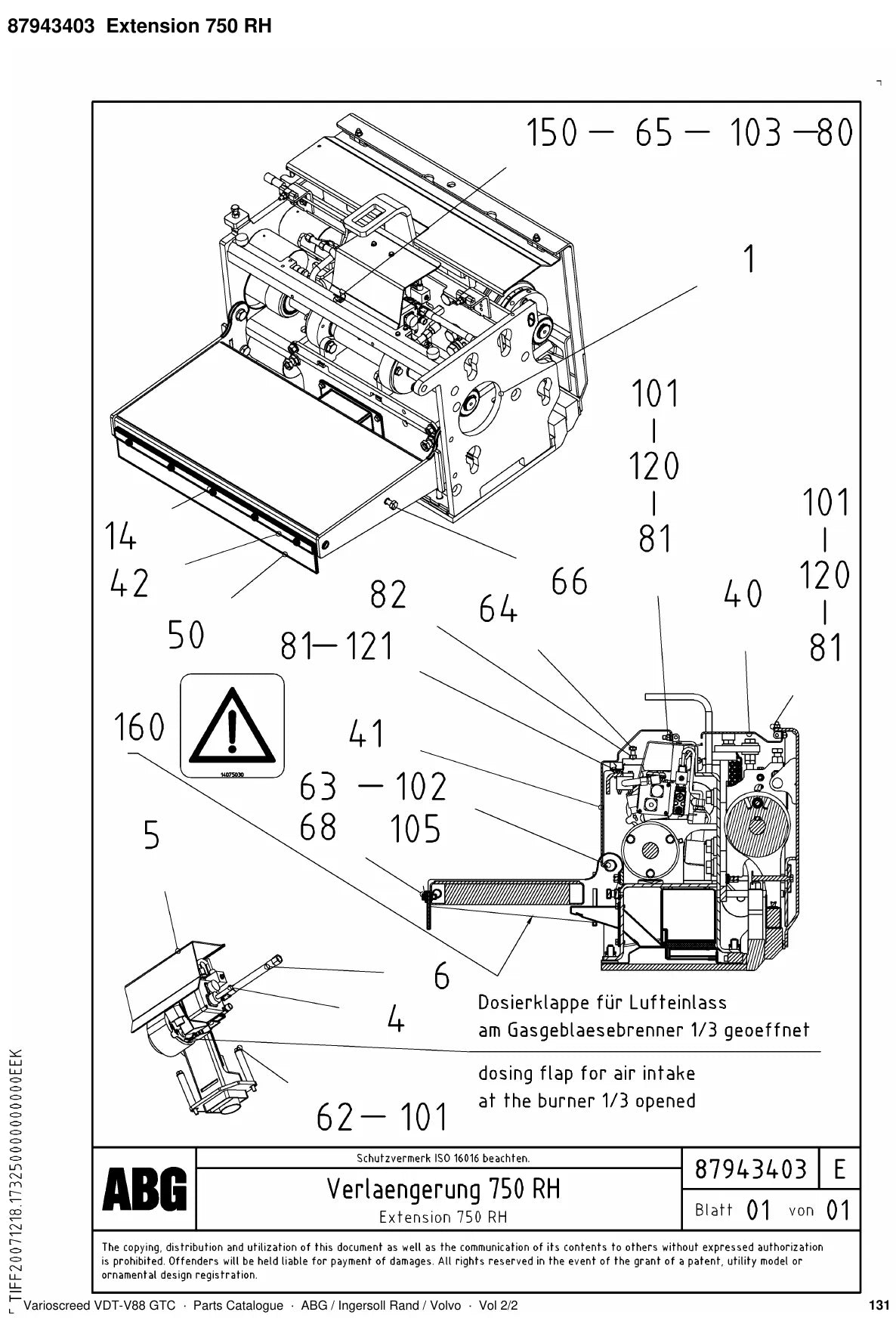 ABG Varioscreed VDT-V88 GTC Ingersoll Rand — vista explodida 3
