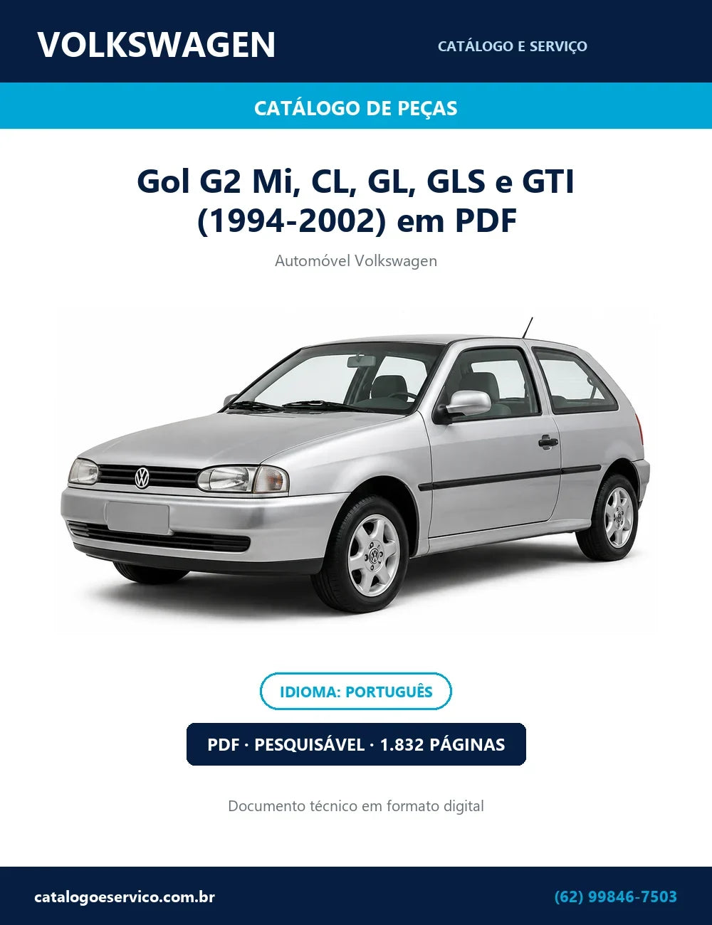 Catálogo de Peças Volkswagen Gol G2 Mi, CL, GL, GLS e GTI (1994-2002) — capa