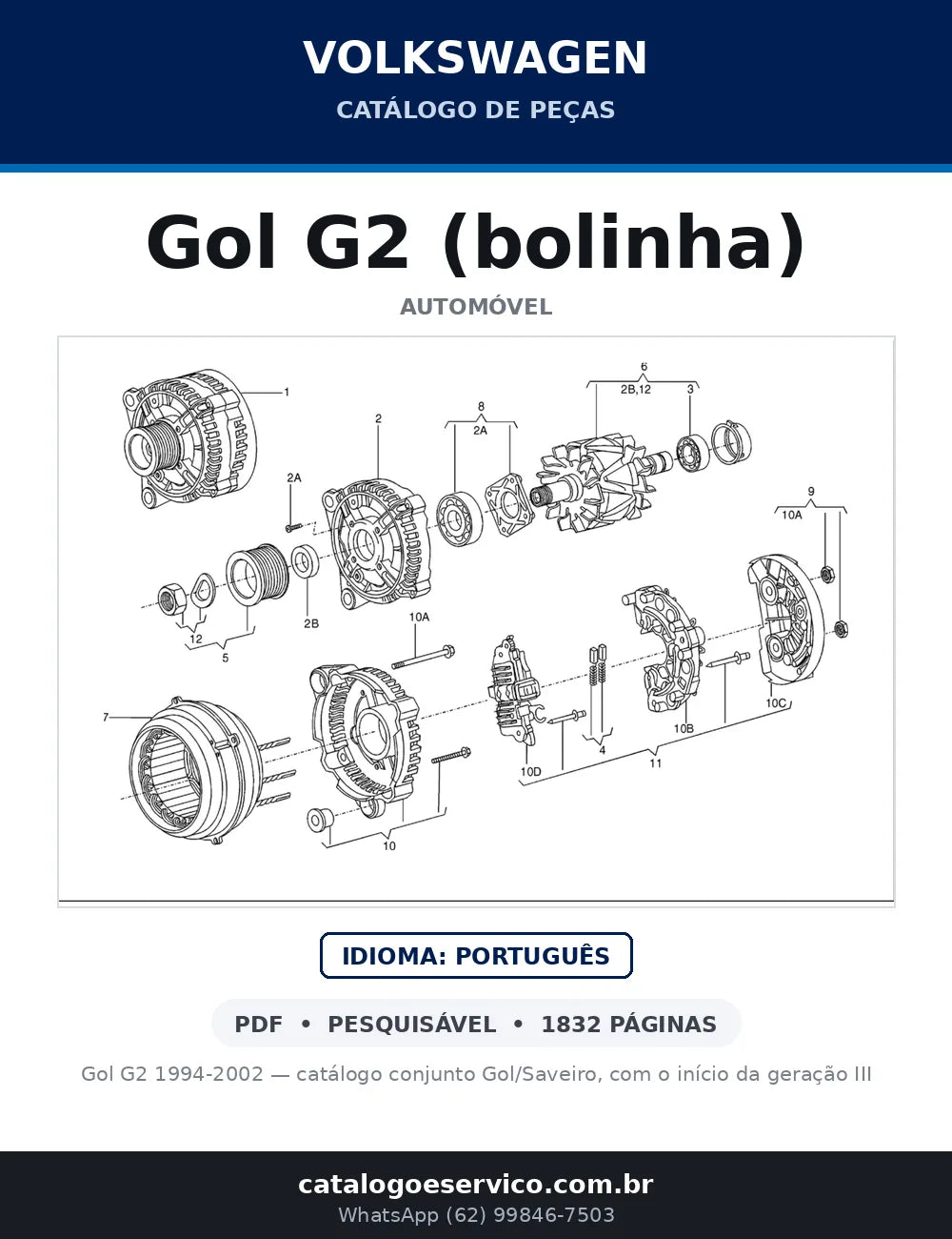 Catálogo de Peças Volkswagen Gol G2 Mi, CL, GL, GLS e GTI (1994-2002) — capa
