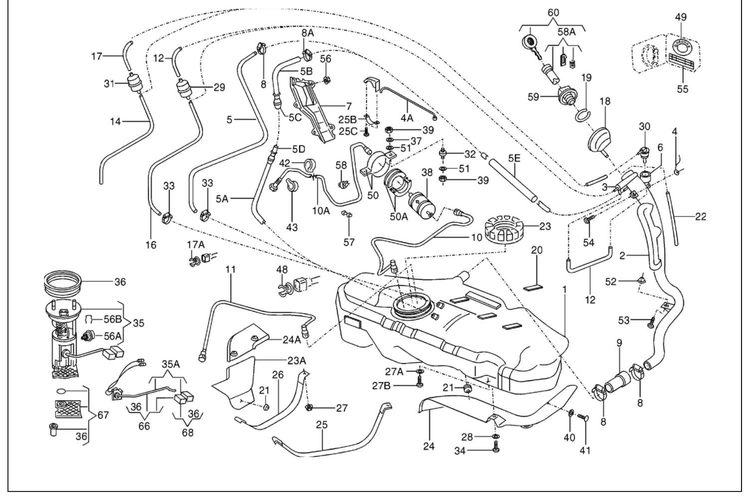Catálogo de Peças Volkswagen Gol G2 Mi, CL, GL, GLS e GTI (1994-2002) — vista explodida 3 (pág. 560 do PDF)
