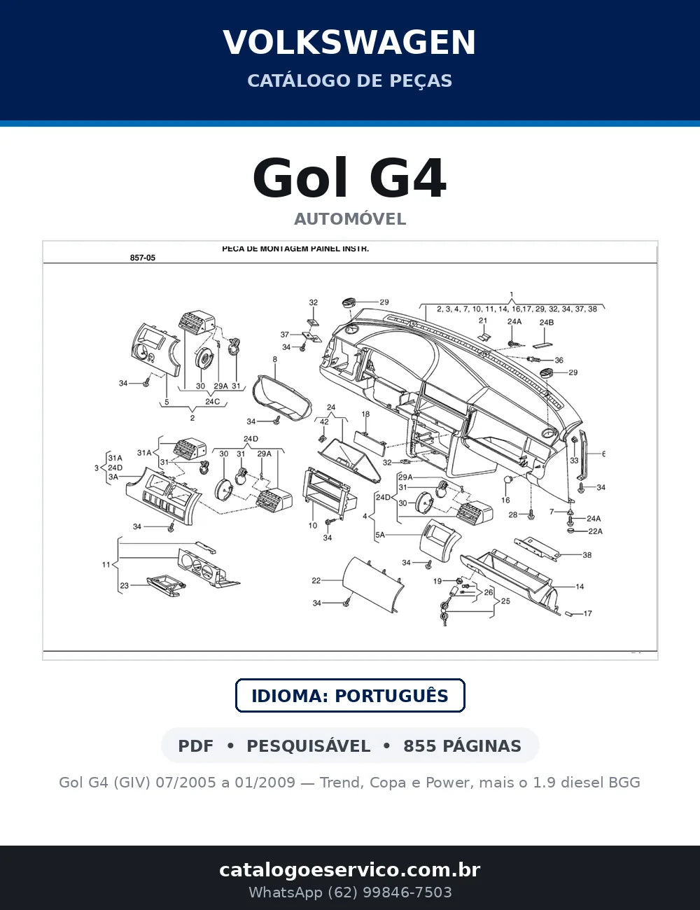 Catálogo de Peças Volkswagen Gol G4 Trend, Copa e Power (2005-2008) — capa