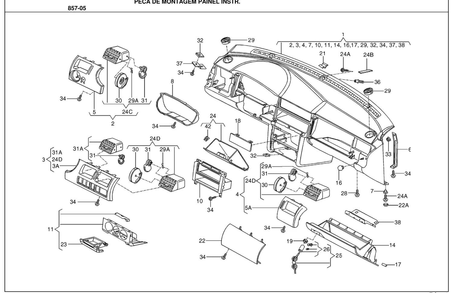 Catálogo de Peças Volkswagen Gol G4 Trend, Copa e Power (2005-2008) — vista explodida 1 (pág. 552 do PDF)
