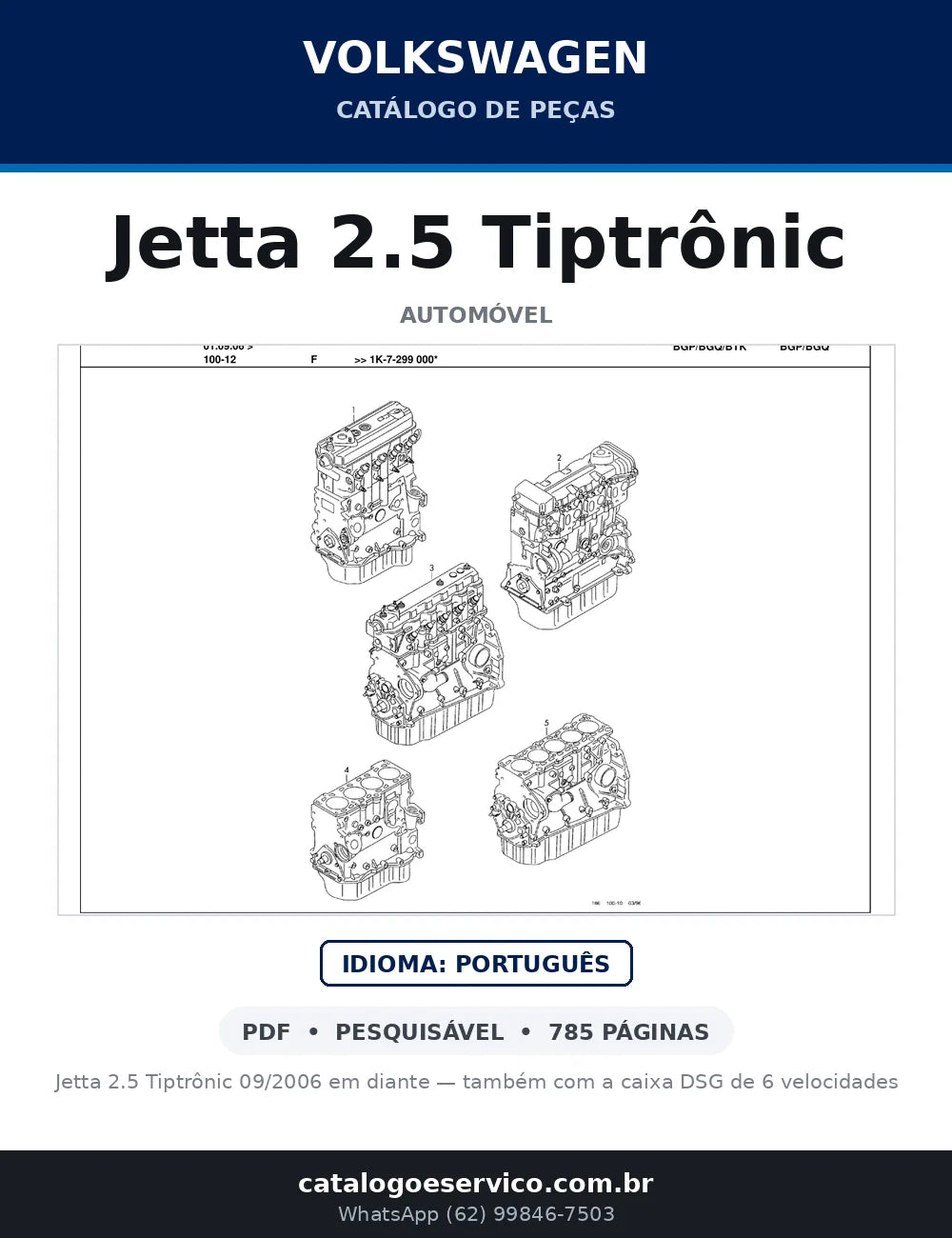 Catálogo de Peças Volkswagen Jetta 2.5 Tiptrônic (2006-2008) — capa