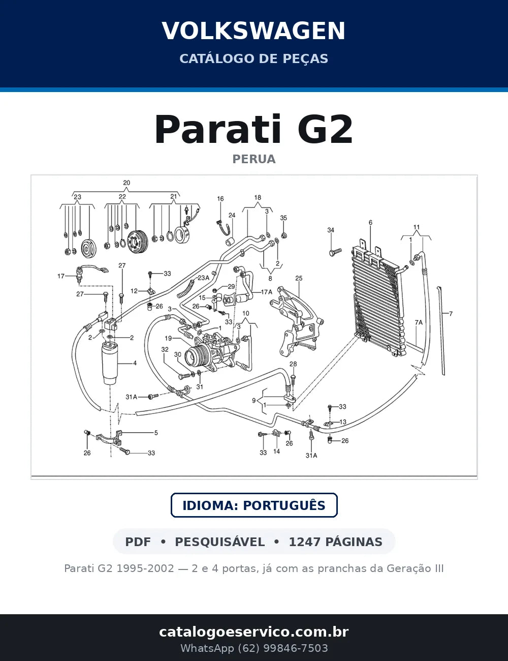 Catálogo de Peças Volkswagen Parati G2 Mi, CL, GL, GLS e GTI (1995-2001) — capa