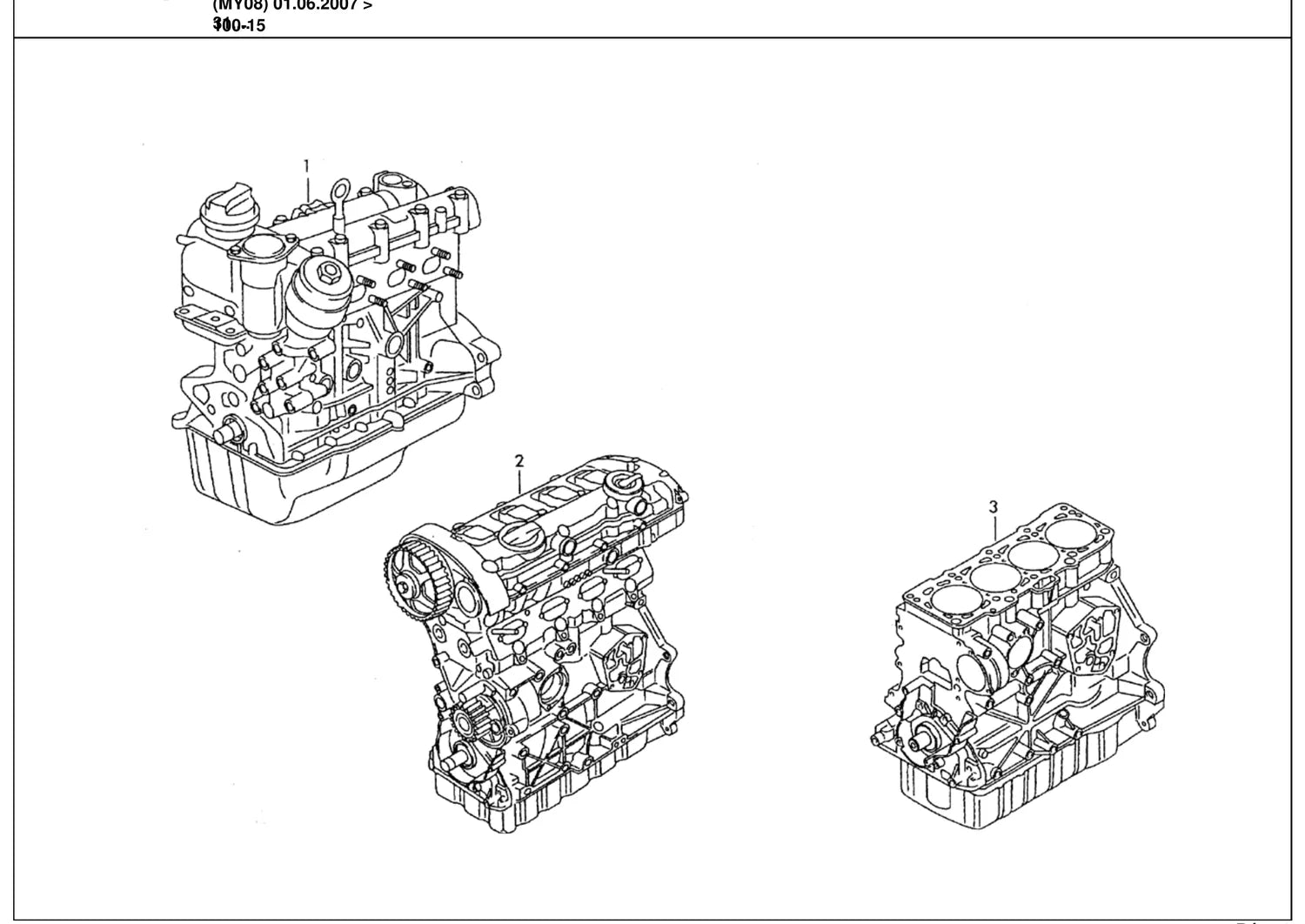 Catálogo de Peças Volkswagen Passat e Variant 2.0, 3.2 e 3.6 (2007-2008) — vista explodida 3 (pág. 1 do PDF)