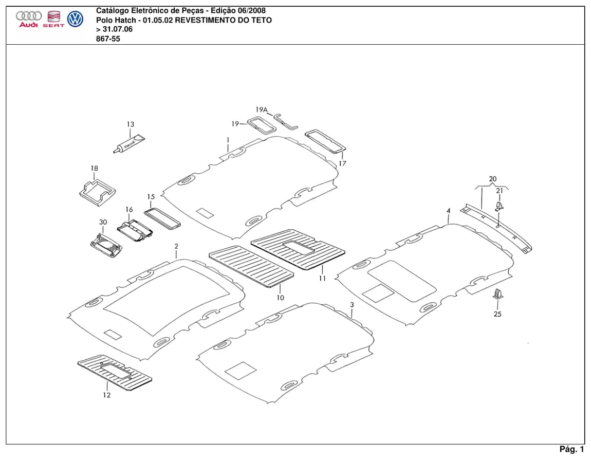 Vista explodida 3 — Catálogo de Peças Volkswagen Polo Hatch