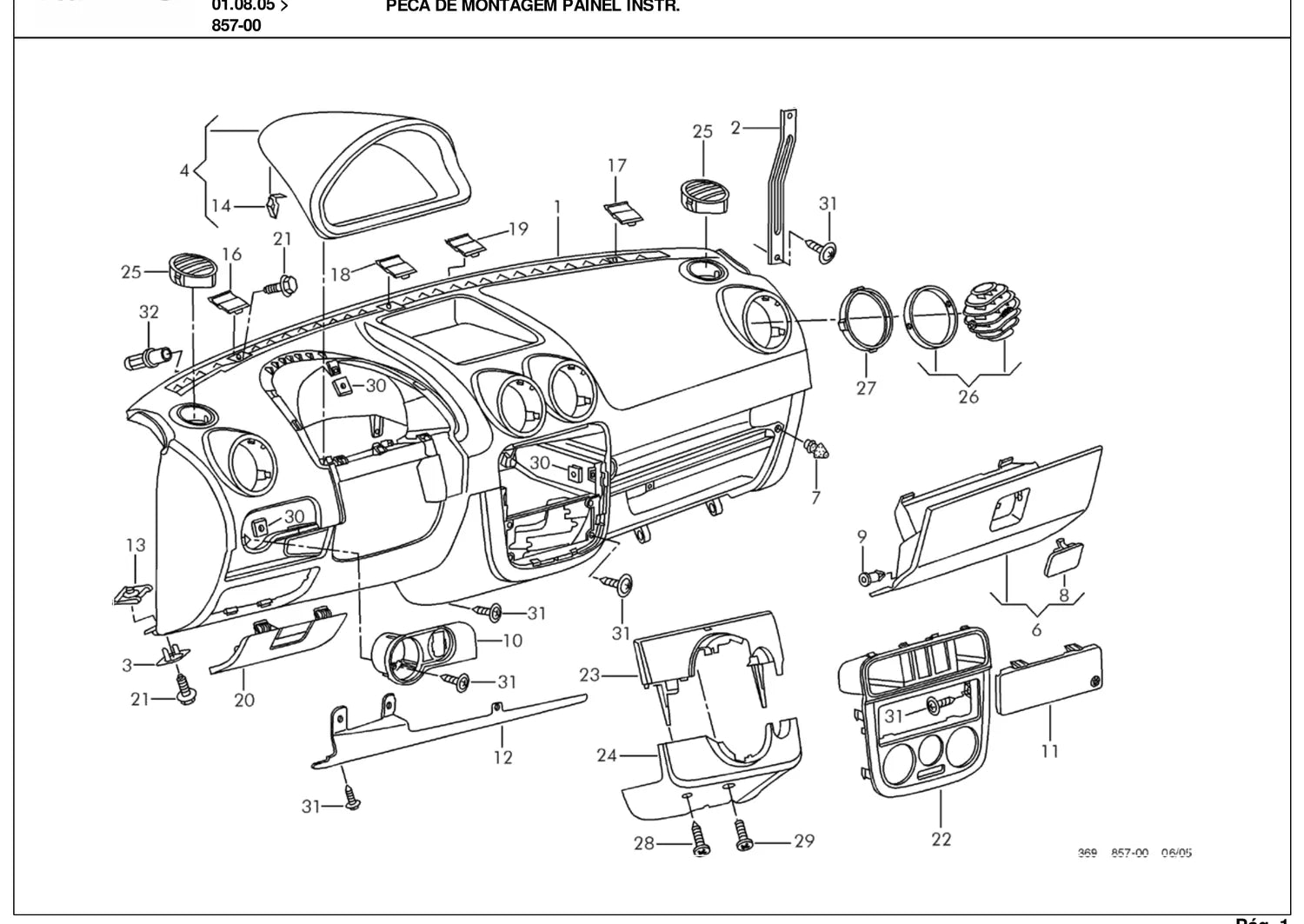 Catálogo de Peças Volkswagen Saveiro G4 (2005-2009) — vista explodida 2 (pág. 216 do PDF)