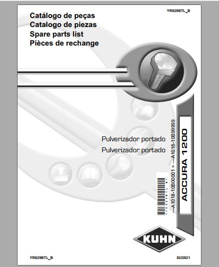 CATALOGO DE PEÇAS PDF DISTRIBUIDOR ACCURA 1200 - KUHN