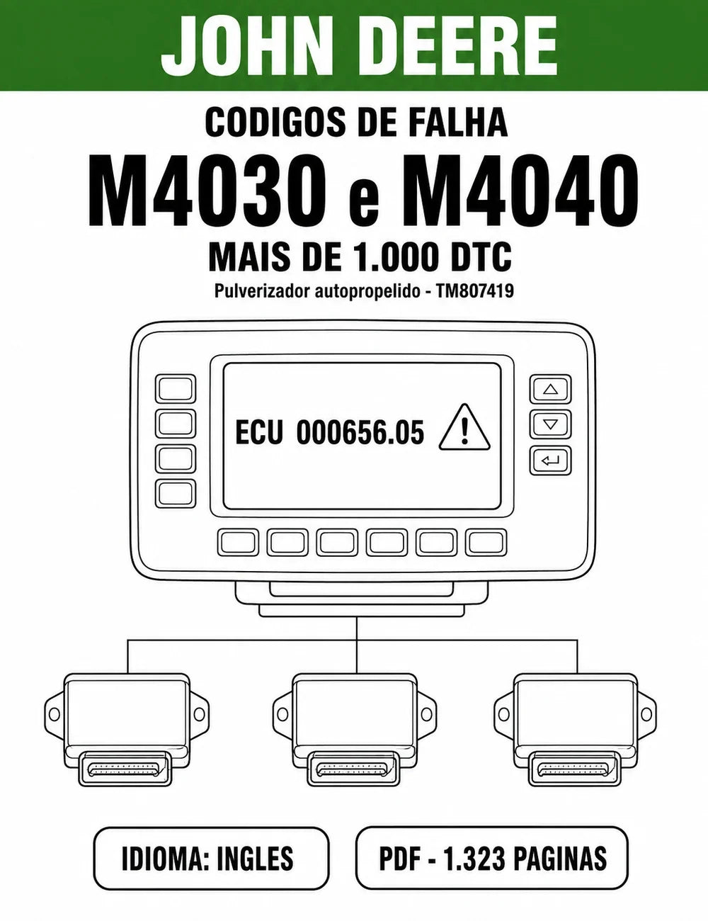 Códigos de Falha John Deere M4030 e M4040 pulverizador autopropelido - capa