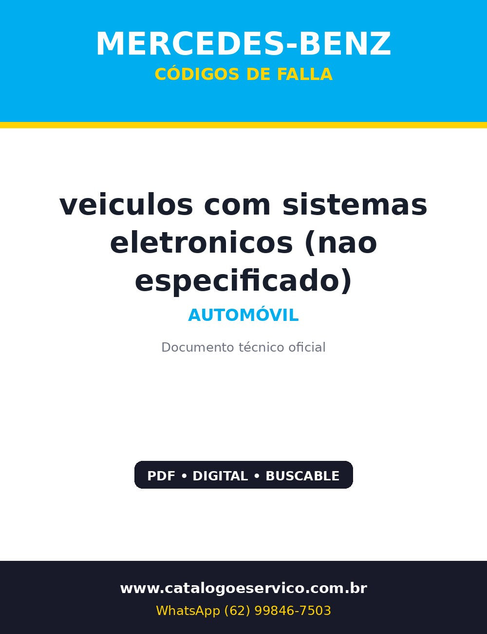 Capa de Códigos de Falha Mercedes-Benz veiculos com sistemas eletronicos (nao especificado)