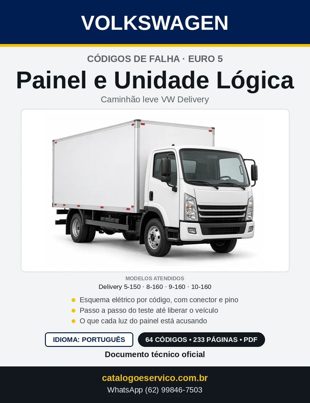 Capa — Códigos de Falha do Painel e Unidade Lógica (LU) VW Delivery 5-150, 8-160, 9-160 e 10-160 Euro 5 com Esquemas Elétricos