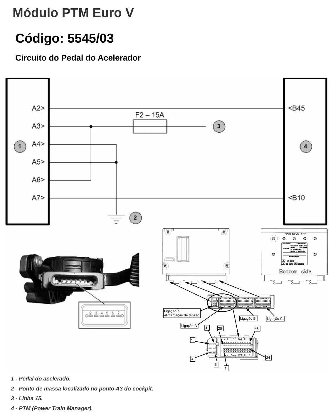 Página do manual de diagnóstico PTM Caminhão Volkswagen Worker Euro 5 — esquema elétrico e passo a passo (amostra 2)