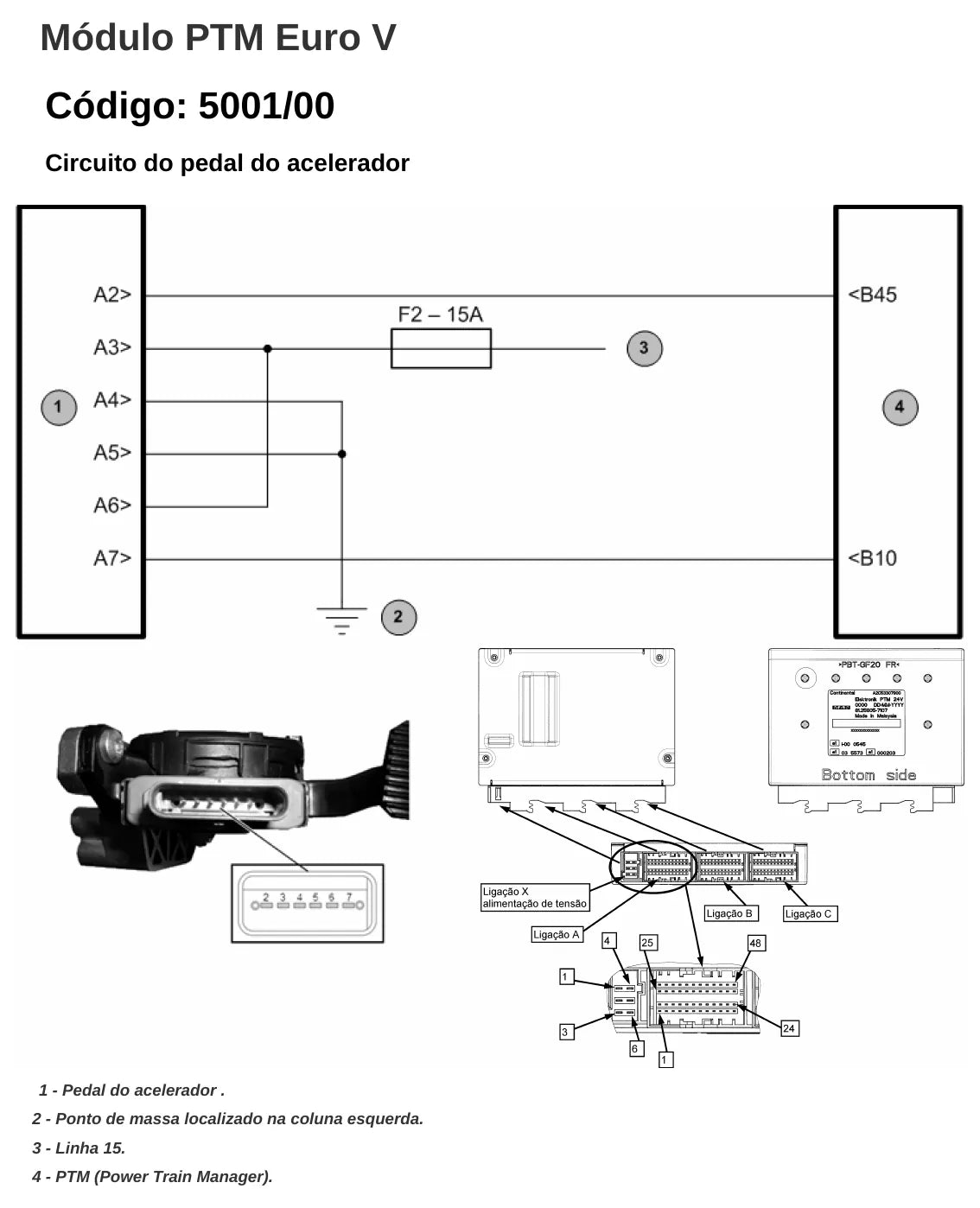 Página do manual de diagnóstico PTM Caminhão Volkswagen Worker Euro 5 — esquema elétrico e passo a passo (amostra 3)