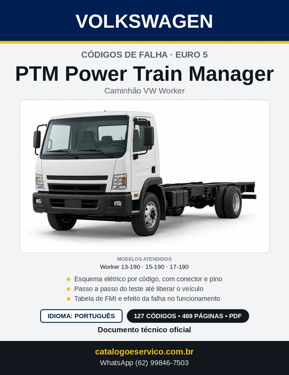 Capa — Códigos de Falha VW Worker 13-190, 15-190 e 17-190 Euro 5