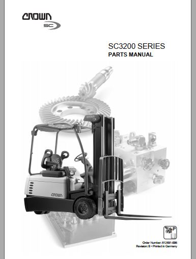 CATALOGO DE PEÇAS PDF EMPILHADEIRA SC3200 SERIES - CROWN