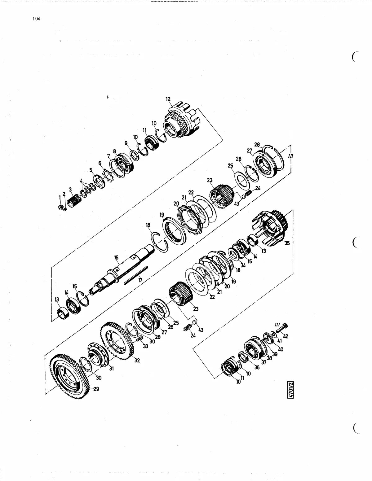Massey Ferguson D600C Trator Esteira — trator, vista explodida 1