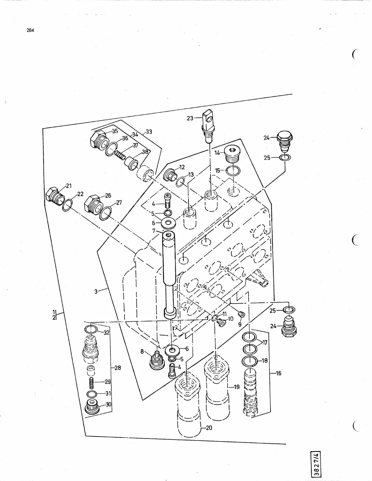 Massey Ferguson D600C Trator Esteira — trator, vista explodida 3