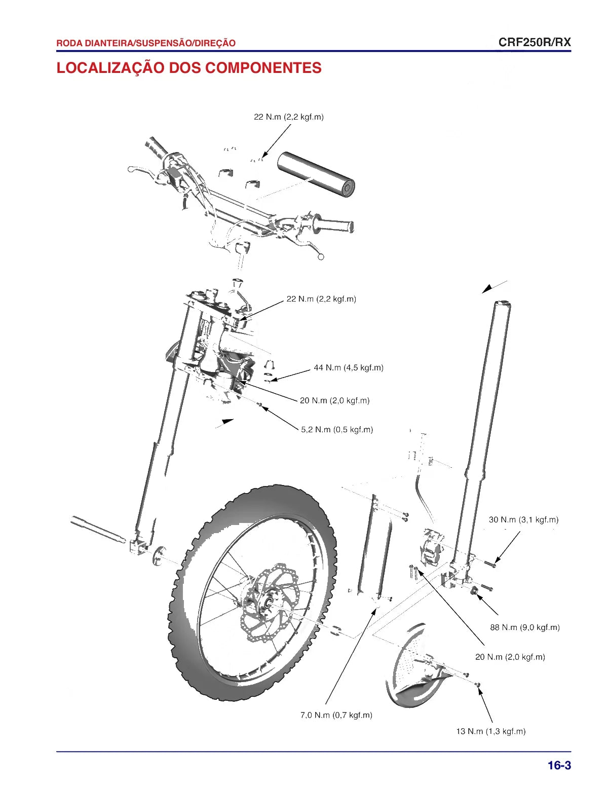 Honda CRF250R RX 2019 2021 — motocicleta, figura técnica 2